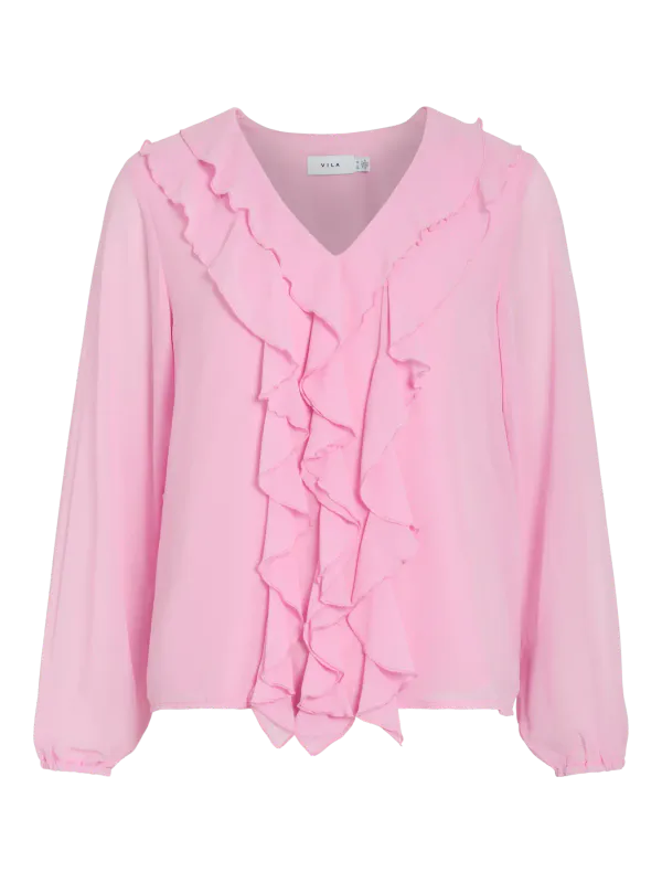 ANE BLUSE M/RYSJER - ROSA