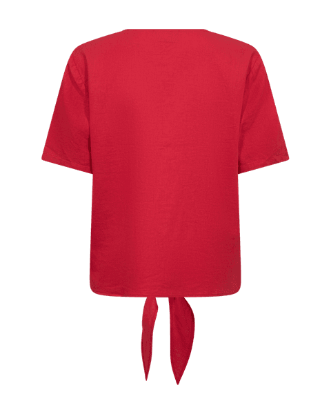 Hovedbilde LAVA LIN/VISCOSE BLUSE M/KNYTING - RØD