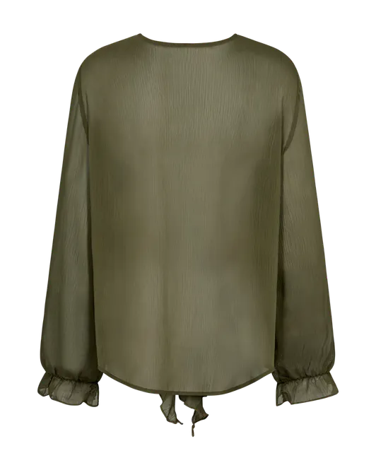 Hovedbilde DITTE BLUSE M/RYSJ - OLIVEN