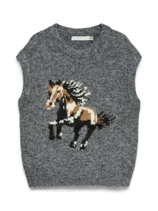 ARIANNA VEST M/HEST - GRÅMELERT