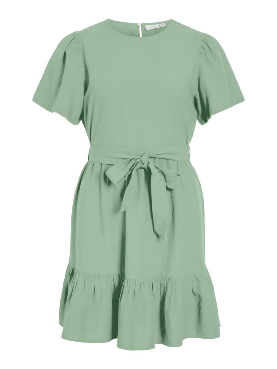 PRISILLA KJOLE M/KNYTEBÅND - GRØNN