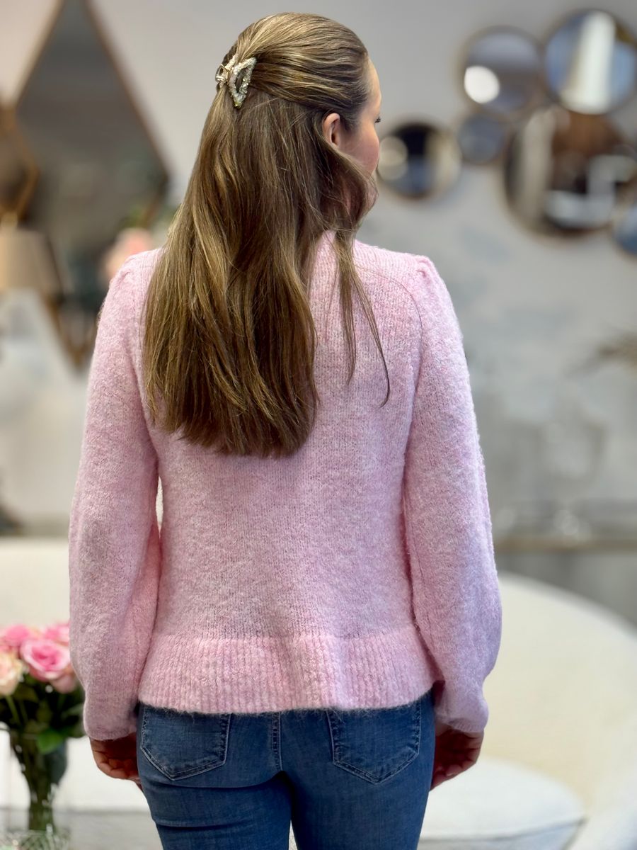 BOWS STRIKKET GENSER - ROSA MELERT