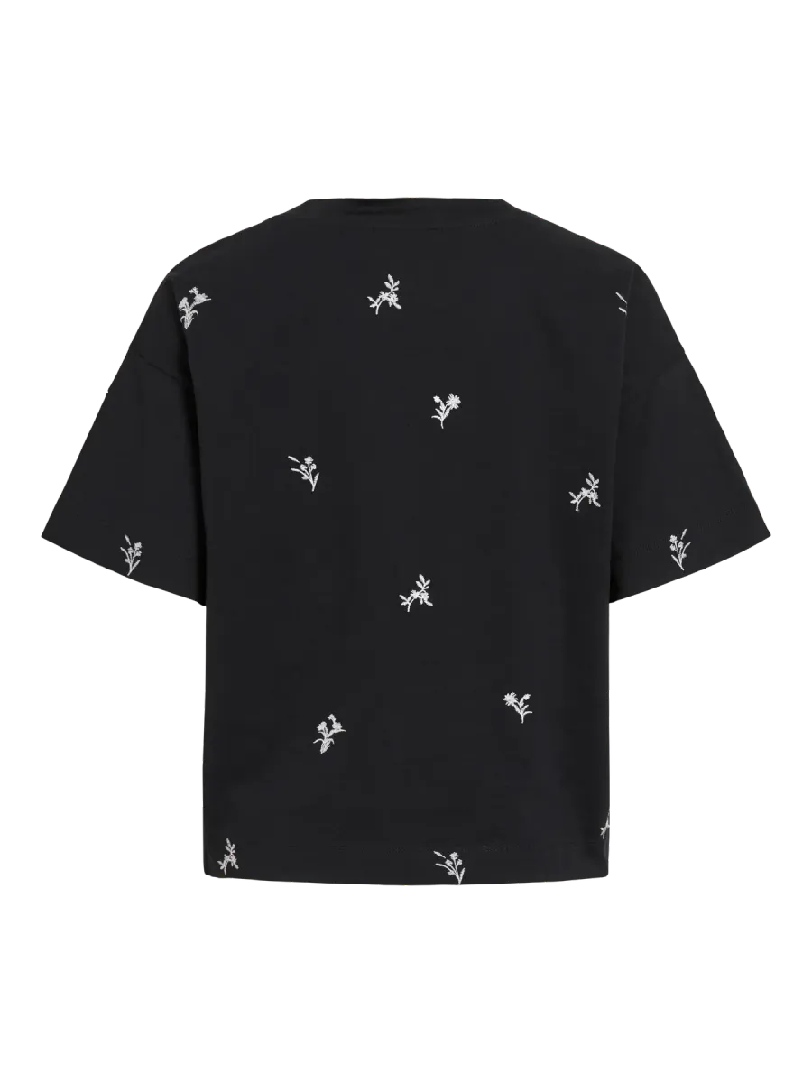 MONIE T-SHIRT - SORT M/BLOMST