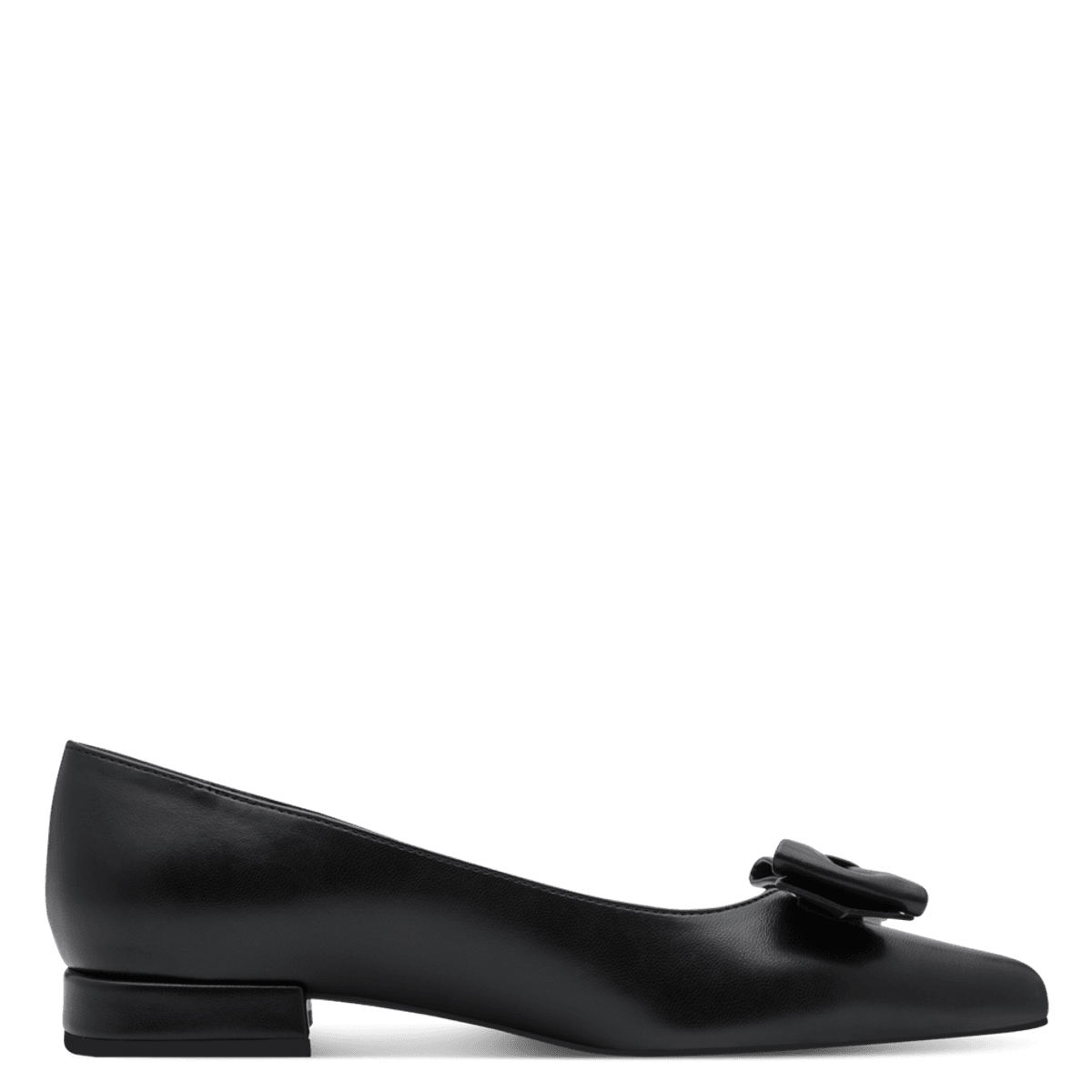 PUMPS LAV HÆL M/BOW - SORT