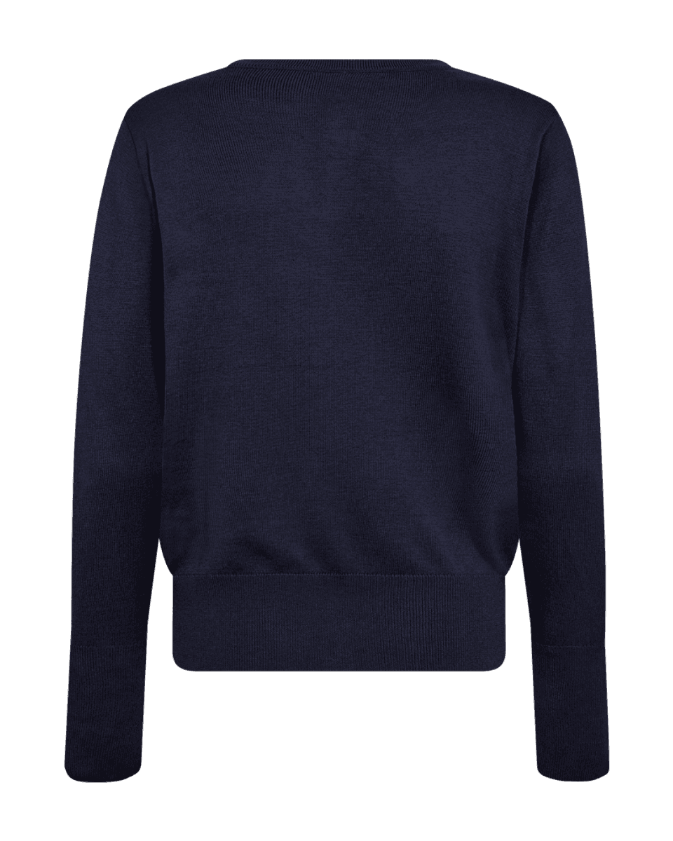 KATIE CARDIGAN M/GULLKNAPPER - NAVY BLAZER