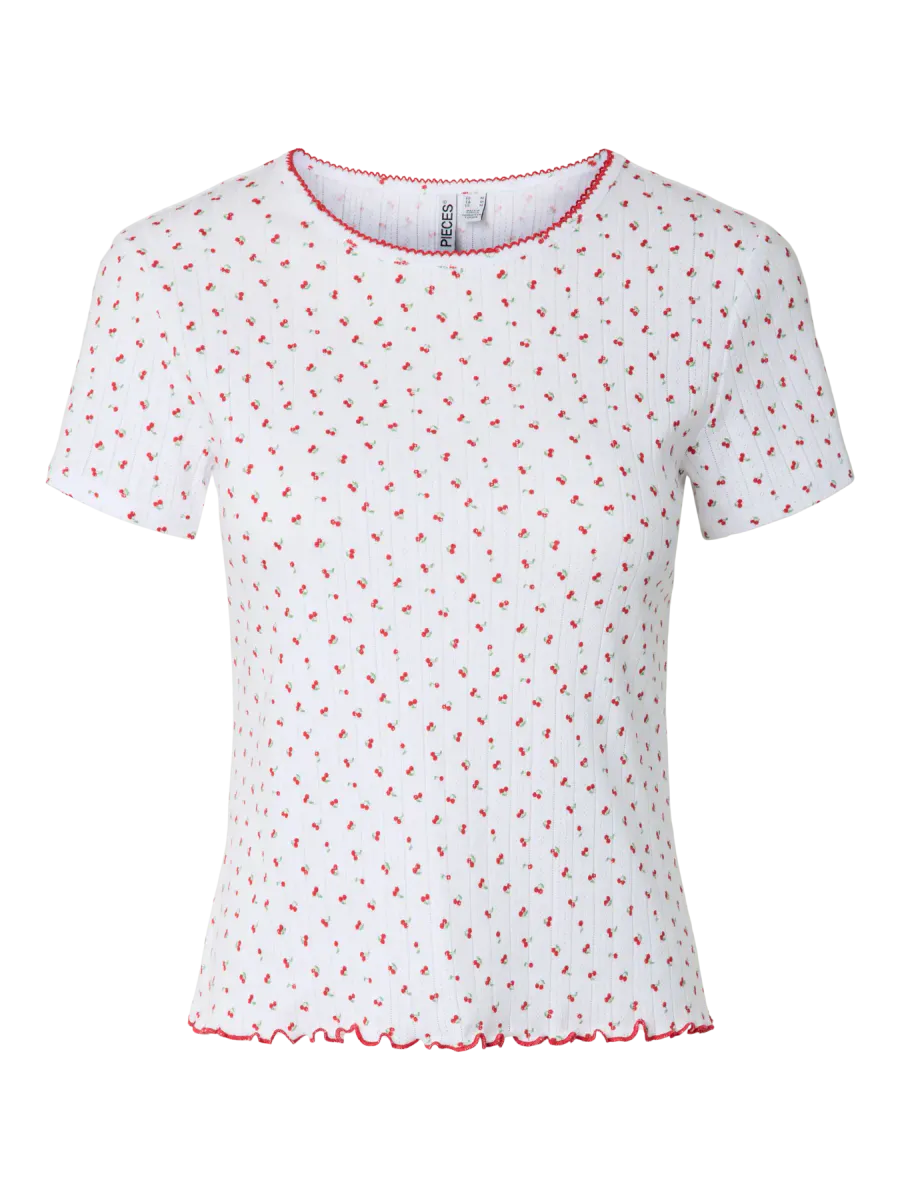 MYA T-SHIRT - OFFWHITE / RØD