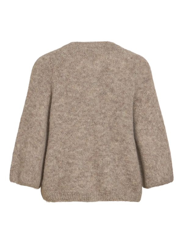 BOWS CARDIGAN M/METALL KNAPPER - CAMEL MELERT