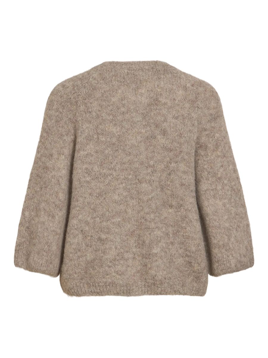 BOWS 3/4 KNIT CARDIGAN M/METALL KNAPPER - CAMEL MELERT