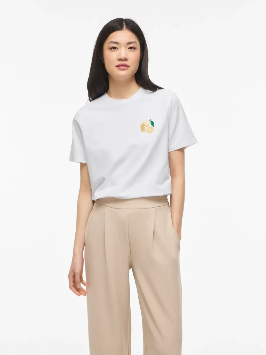 NORA T-SHIRT - HVIT M/LEMON