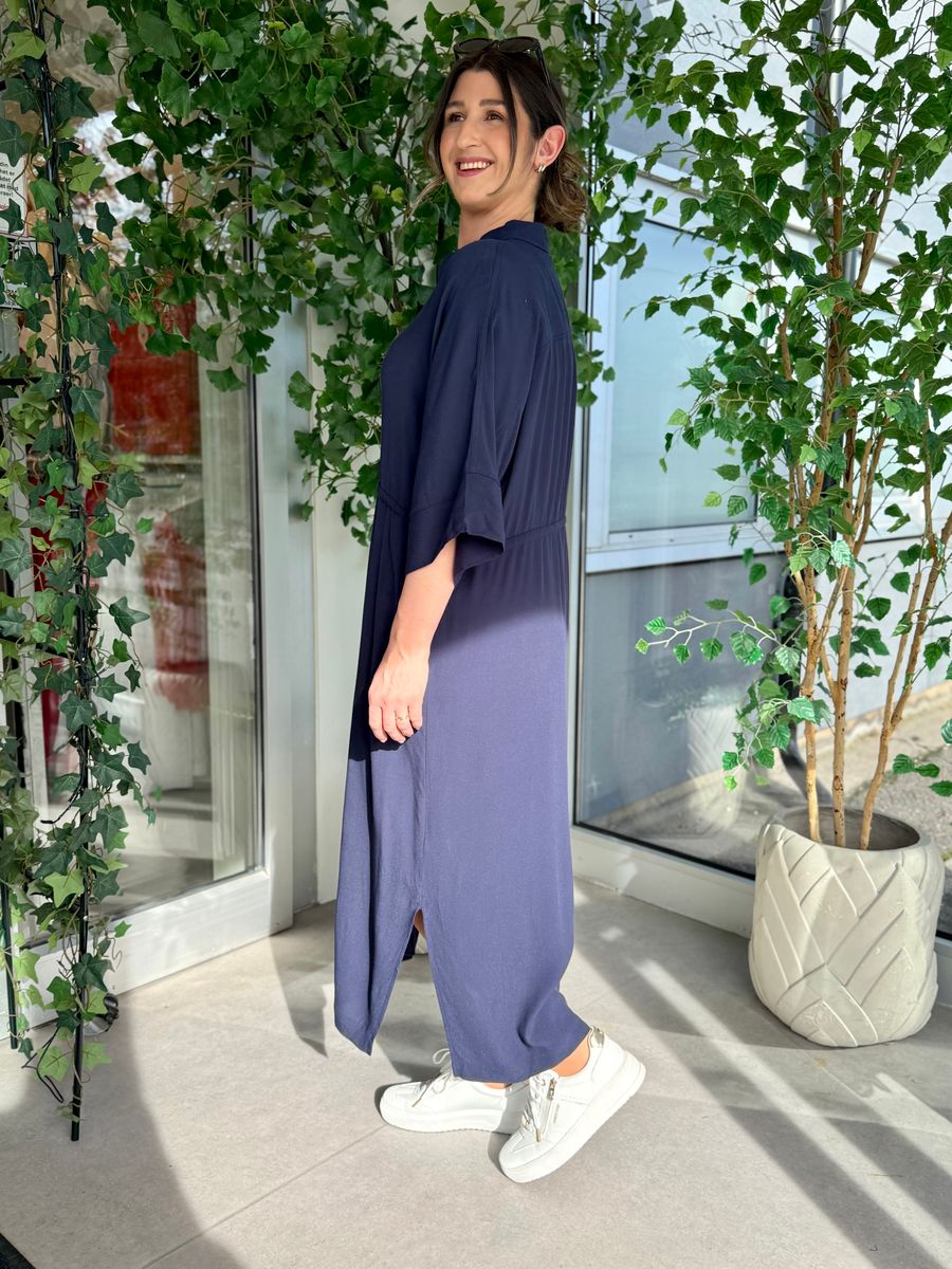 LOVY VISCOSE KJOLE - NAVY