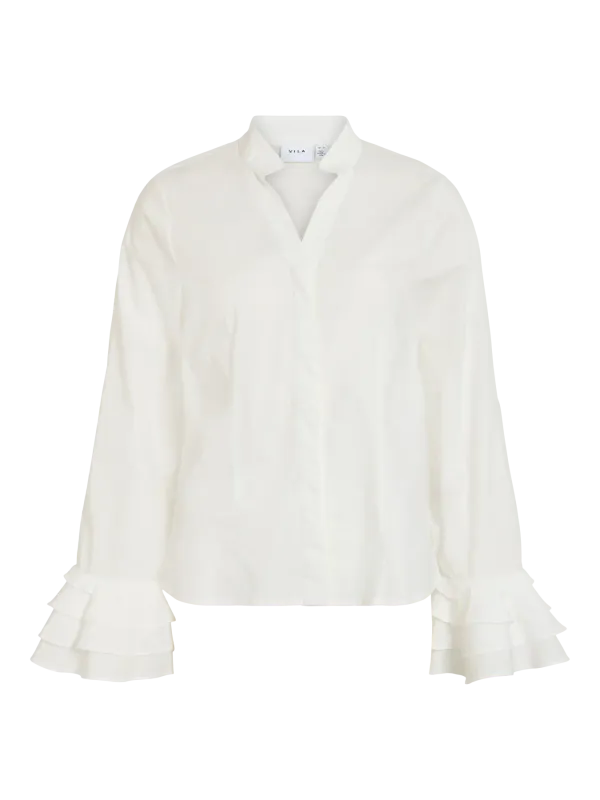 LULA FRILL SKJORTE - OFFWHITE