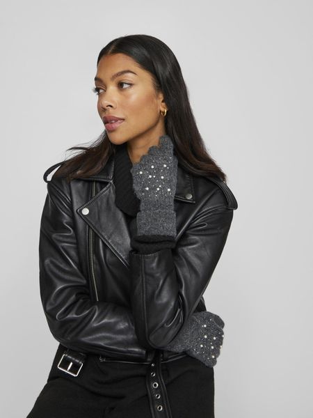 Hovedbilde SUMM HANSKER M/PERLER - KOKSGRÅ