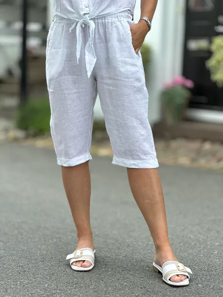 Hovedbilde HANNAH CAPRI LIN RETT - HVIT