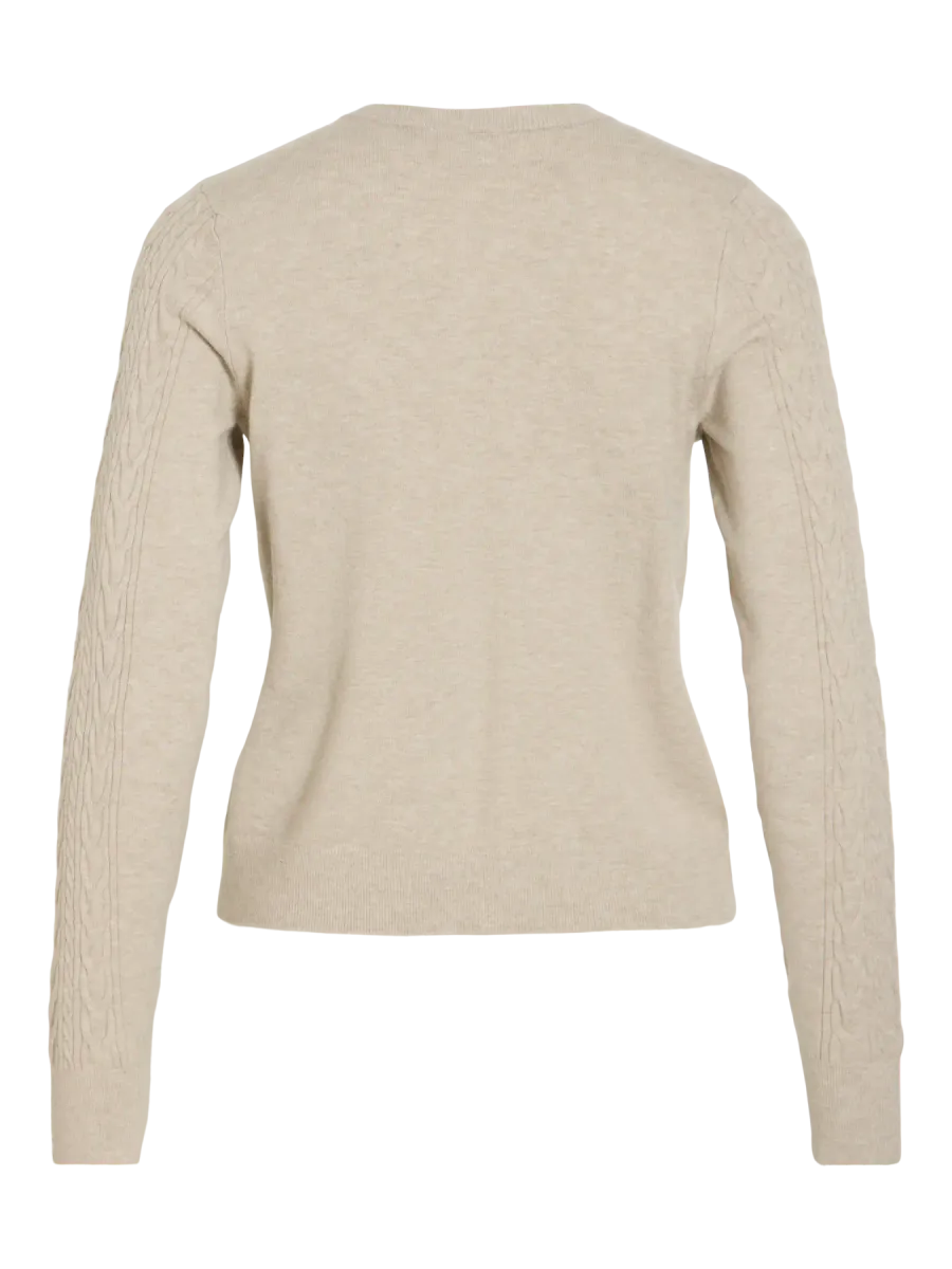 KERRY CABEL KNIT CARDIGAN - SAND