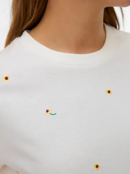 Hovedbilde SOLA METTE T-SHIRT SUNFLOWER - OFFWHITE