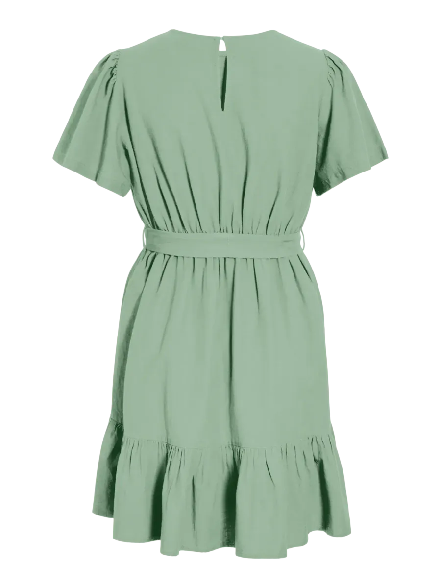 PRISILLA KJOLE M/KNYTEBÅND - GRØNN