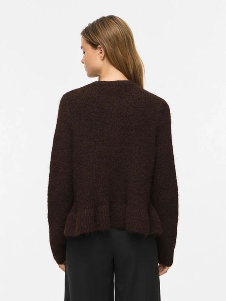 Hovedbilde BOWS KNIT CARDIGAN M/VOLANG - BRUN MELERT