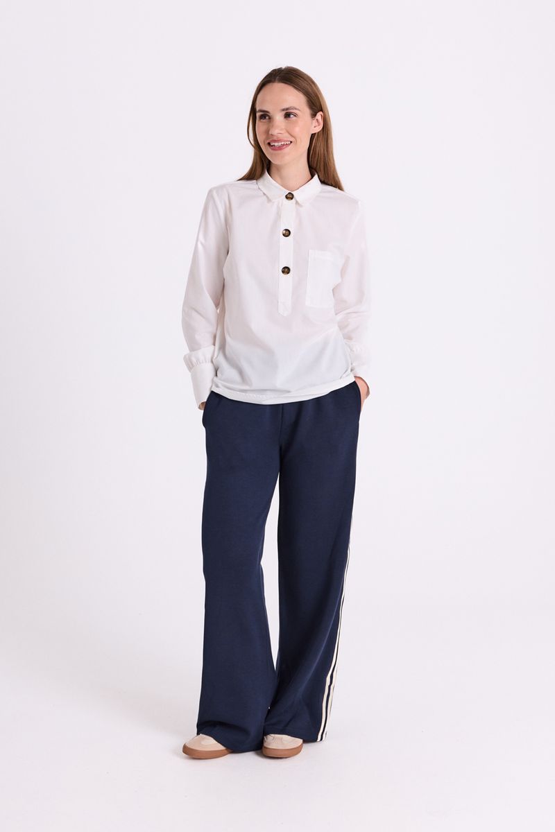 FLYNN SKJORTE M/KNAPPER - OFFWHITE