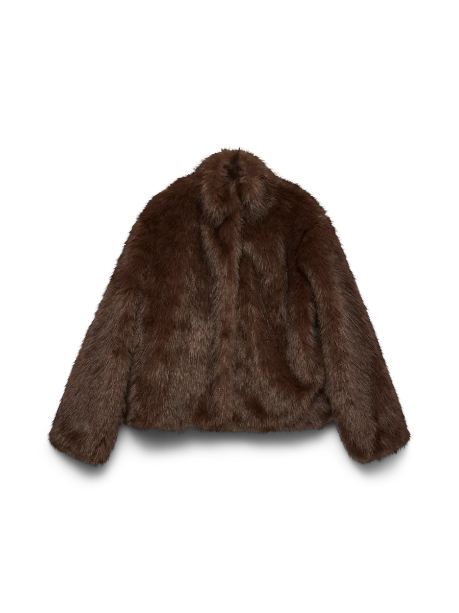 MONROE FAKE FUR JAKKE - BRUN