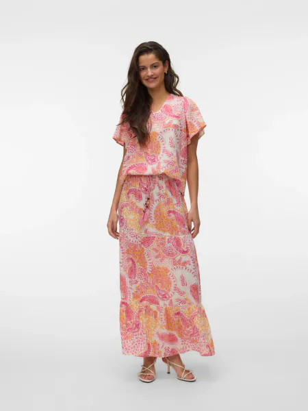 Hovedbilde NINA SKJØRT PAISLEY - ROSA/ORANGE
