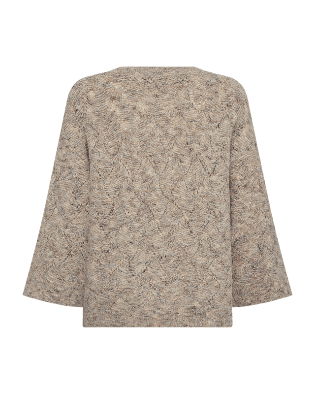 TWEED KNIT GENSER - CAMEL MELERT