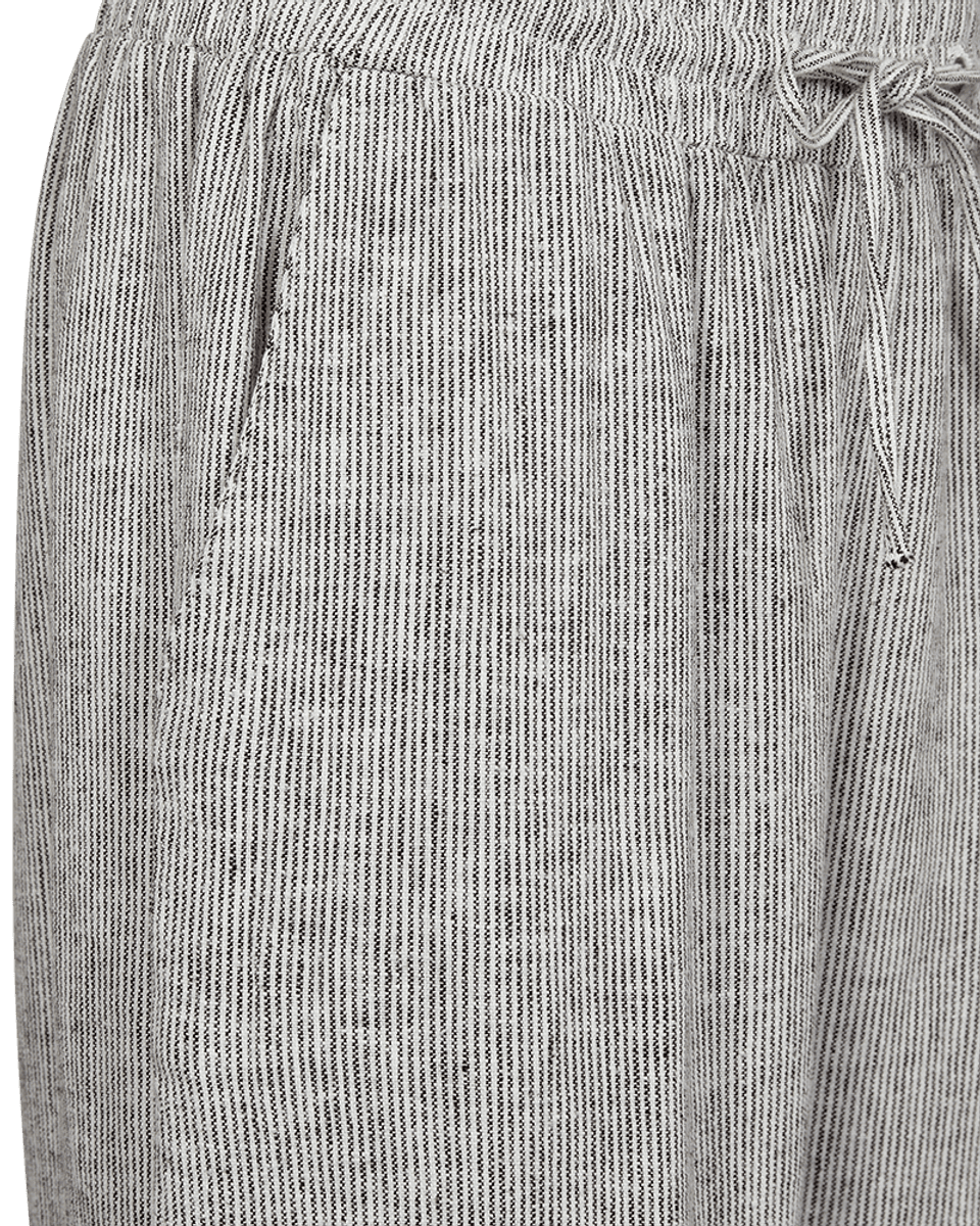 LAVA LIN/VISCOSE BUKSE STRIPER - BRUN/OFFWHITE