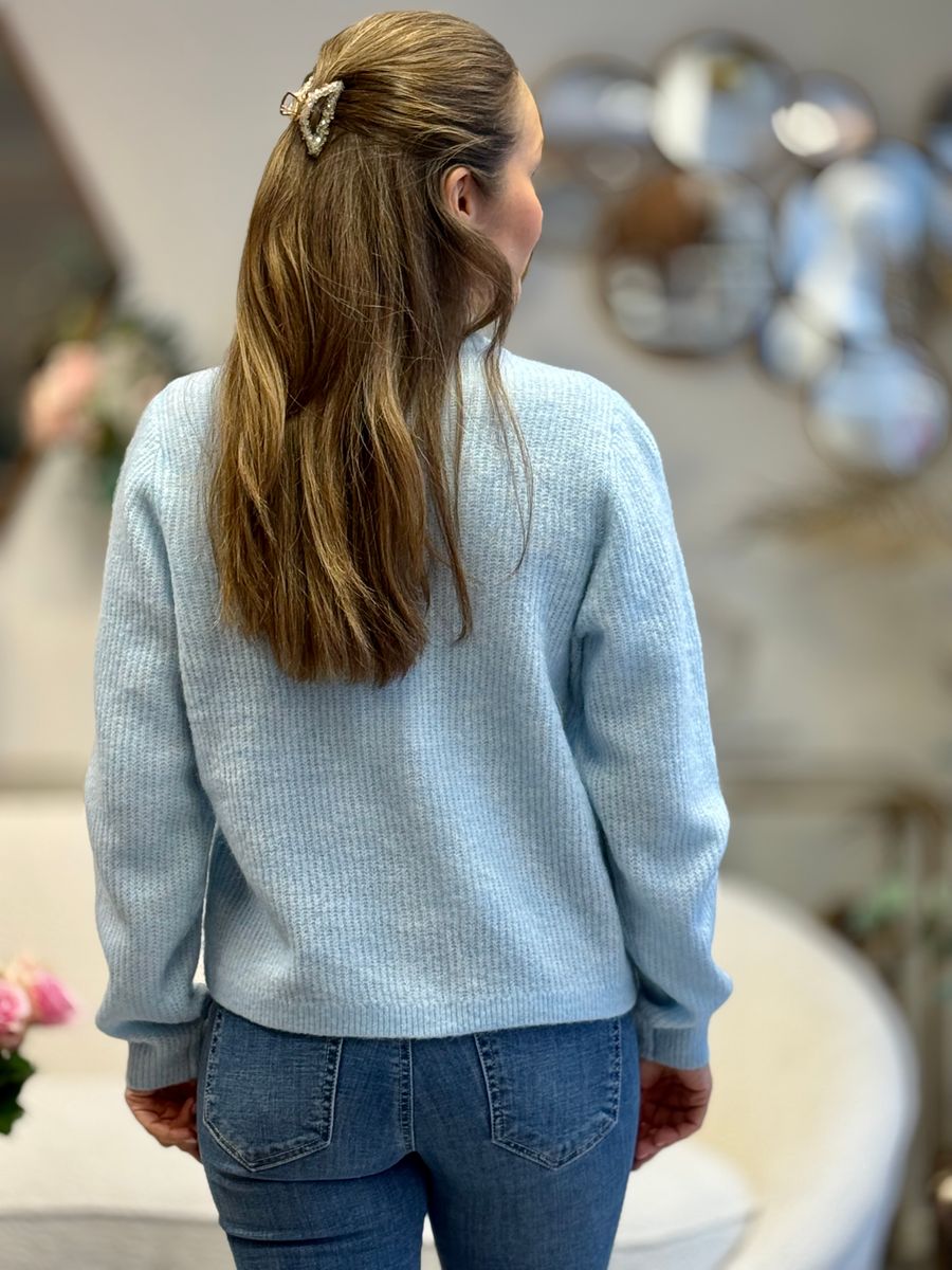 LORY CARDIGAN - LYS BLÅ MELERT