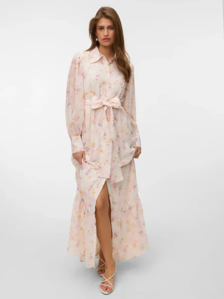 Hovedbilde TALIHA KJOLE FLOWER - CREAM