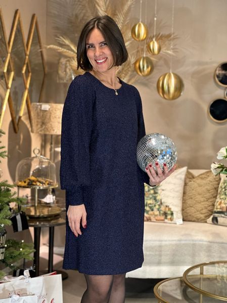 Hovedbilde SISSEL KJOLE RETT LUREX  - NAVY