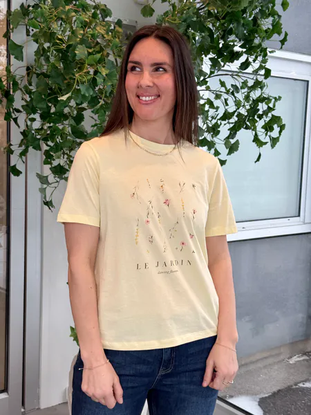 Hovedbilde SYBIL T-SHIRT GARDEN - LYS GUL