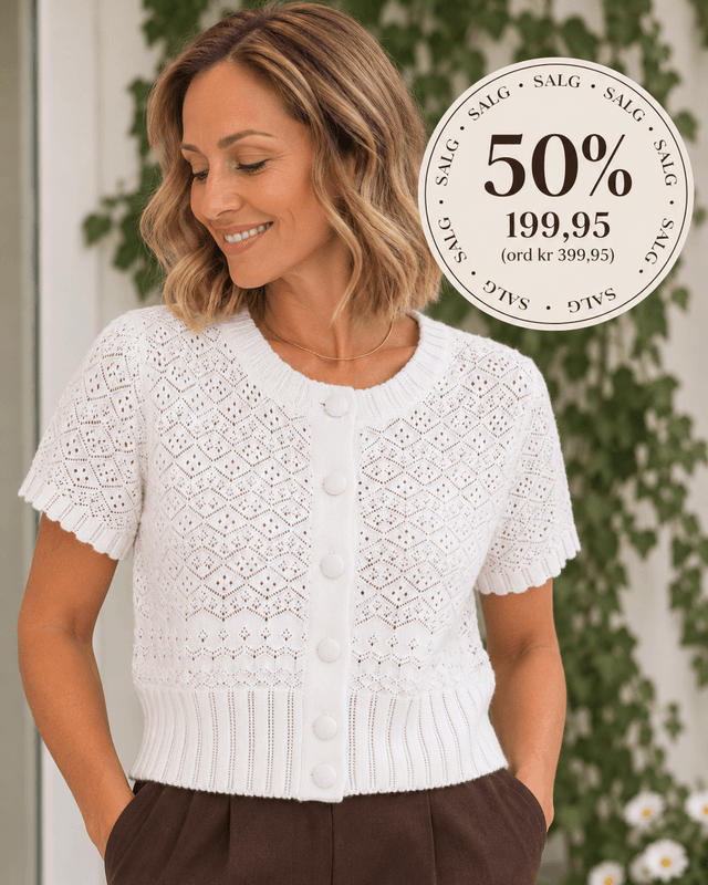 DODO CARDIGAN 2/4 ERM - HVIT