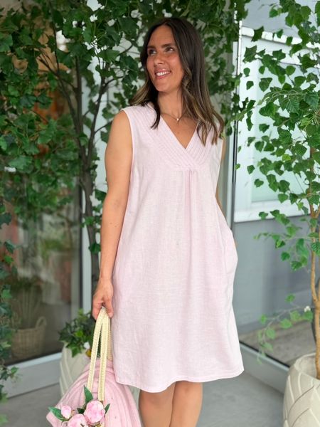Hovedbilde LAVA LIN/VISCOSE KJOLE V-HALS - ROSA