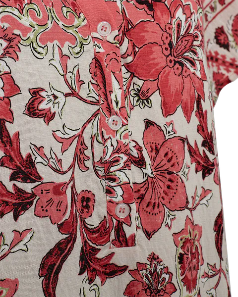 Bilde av LISA KJOLE M/PRINT - OFFWHITE/CORAL
