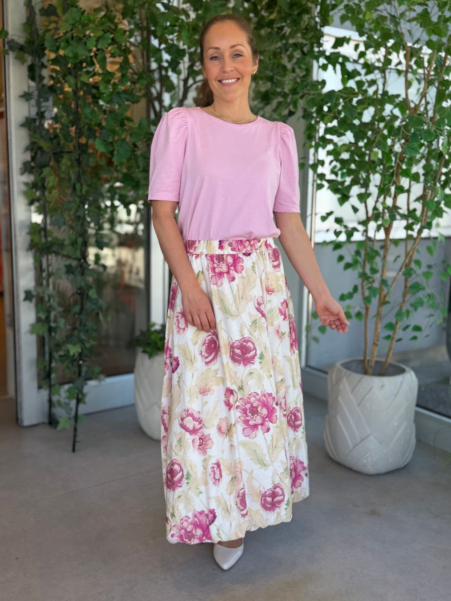 FENJA T-SHIRT M/PUFFERM - ROSA