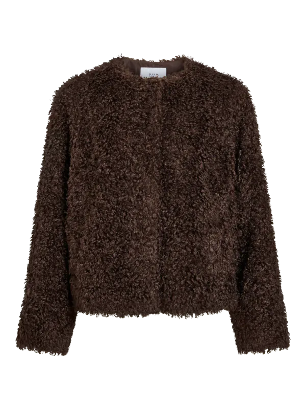 MAJDA FAKE FUR  JAKKE - BRUN