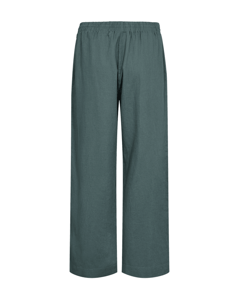 LAVA LIN/VISCOSE BUKSE ANKEL - GRØNN