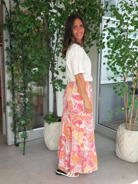 Hovedbilde NINA SKJØRT PAISLEY - ROSA/ORANGE