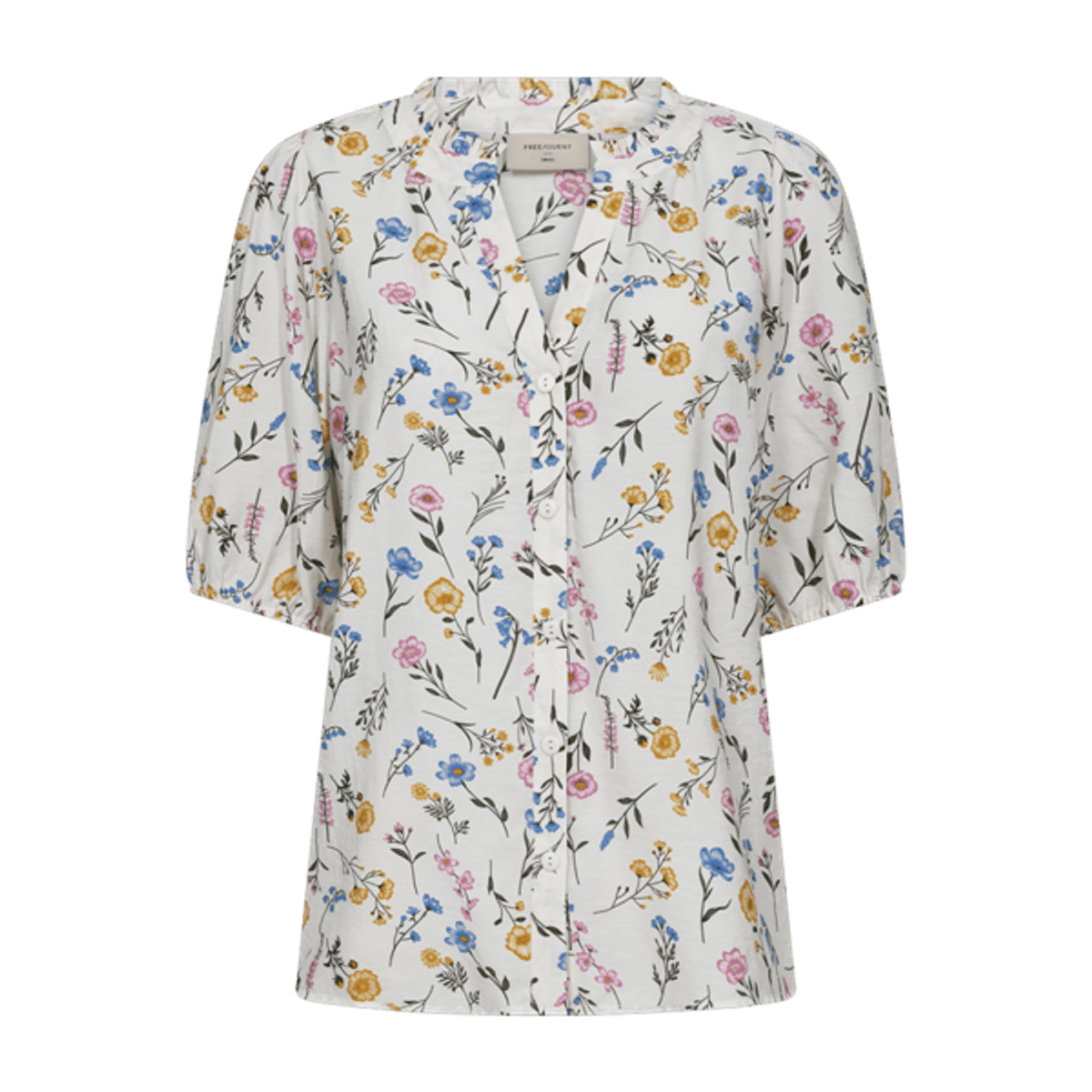 MOLLI BLUSE FLOWERS - OFFWHITE/GUL
