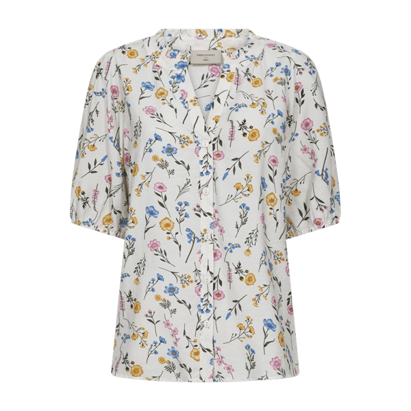 Hovedbilde MOLLI BLUSE FLOWERS - OFFWHITE/GUL