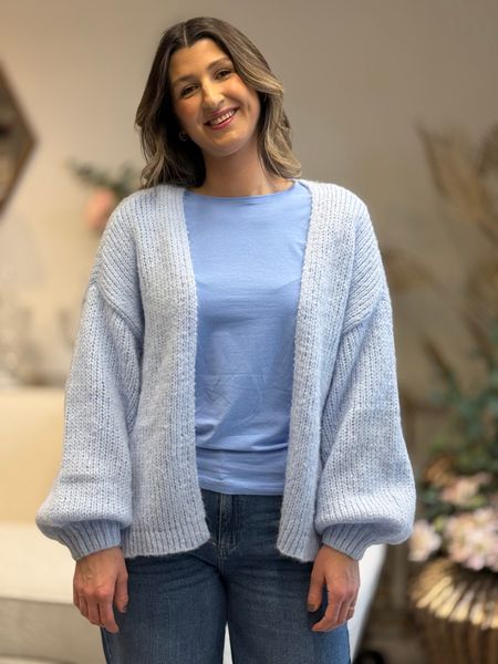 Hovedbilde MAYBE STRIKKET CARDIGAN - LYSBLÅ