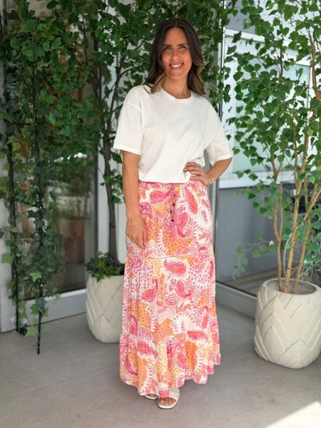 Hovedbilde NINA SKJØRT PAISLEY - ROSA/ORANGE