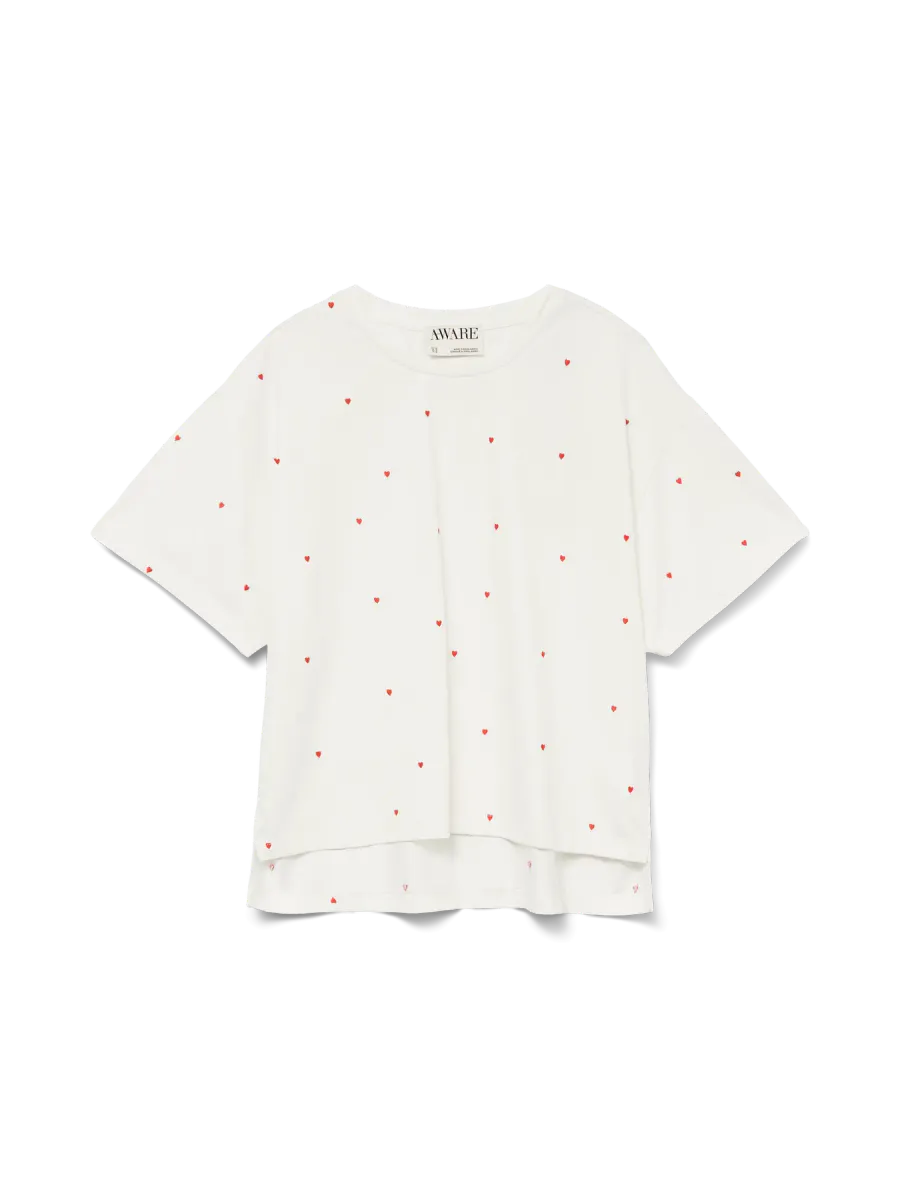 ZORA T-SHIRT HEART - HVIT