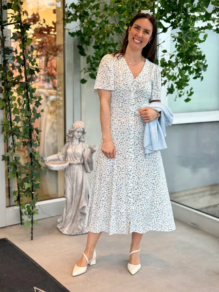 Hovedbilde ALBA MAXI KJOLE FLOWER - LYSBLÅ