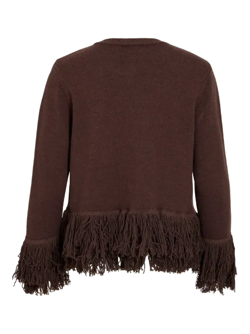 Hovedbilde ZADE CARDIGAN M/FRILL - BRUN