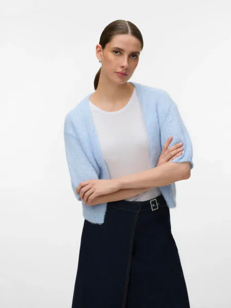 Hovedbilde MAYBE STRIKKET CARDIGAN 2/4 ERM - LYS BLÅ