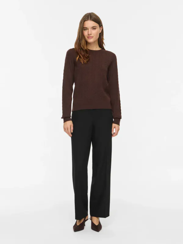 KERRY CABEL KNIT GENSER - BRUN