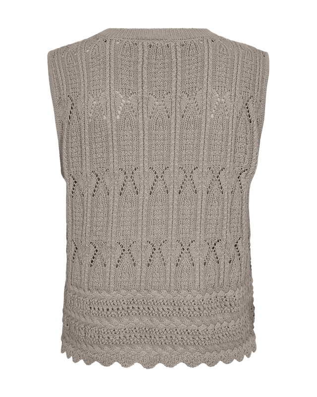 FRAYA STRIKKET TOPP - TAUPE