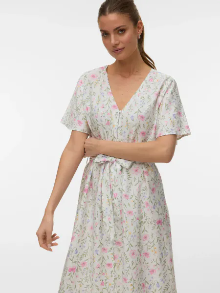 Hovedbilde JULIETTE KJOLE FLOWER - OFFWHITE 