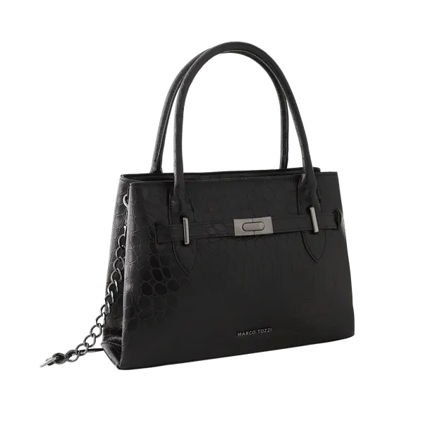 Hovedbilde VESKE CROCO M/SØLV DETALJER - SORT