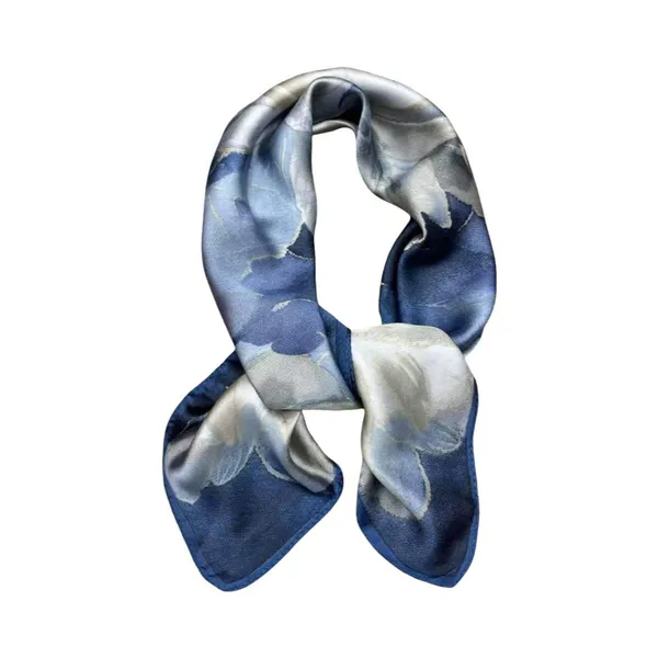 Hovedbilde SKJERF SILKELOOK FLOWER - NAVY / LYS BLÅ / SAND